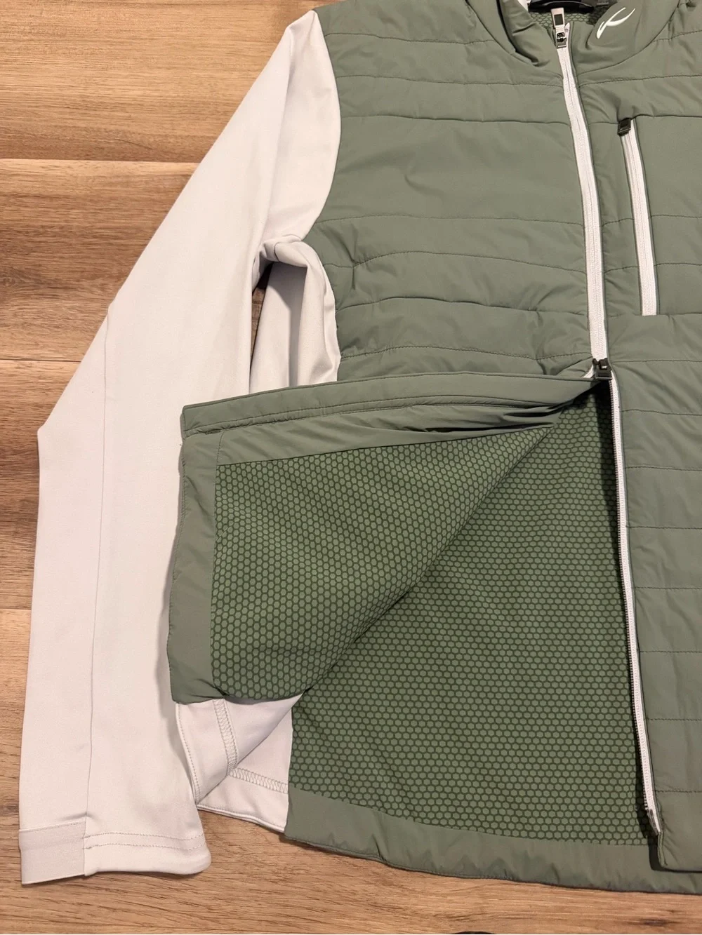 Kjus Men's L Reach Jacket Olive/Gray Lightweight Full-Zip Del Mar Country Club